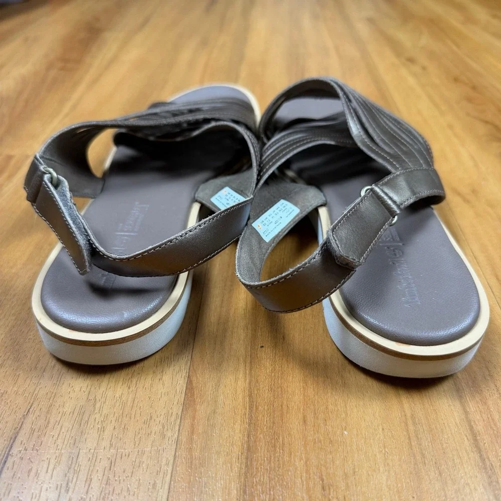 Timberland Womens Sandals 9.5 Bronze SensorFlex Crossband Slingback A1VNA